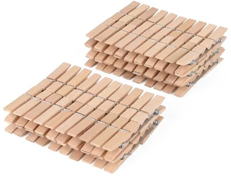 ewtshop® 50 x Mini-Holz-Klammern, Wäscheklammern, Mini Holzklammern, Deko Klammern, Zierklammern, Größe: ca. 2,5 cm