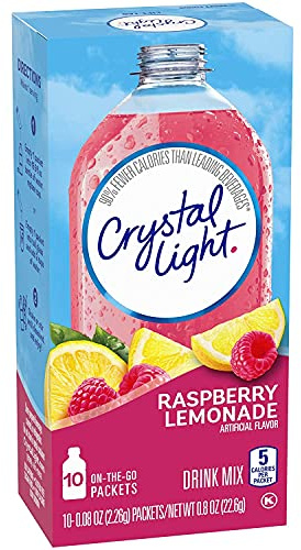 Crystal Light On The Go Raspberry Lemonade, 10-Count Boxes (Pack Of 6)