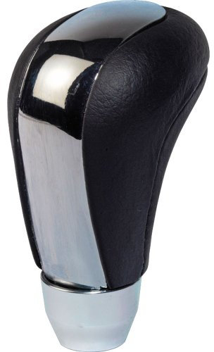 AUTO-STYLE Universelle Schaltknauf M-7 - Schwarz Leder/Poliert