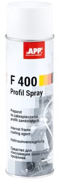 APP F400 - Cera para cavidades del coche en spray | Producto con punta extensora para prevenir la oxidación de carrocería | Protección anticorrosiva para carrocerías | Incoloro transparente | 500 ml