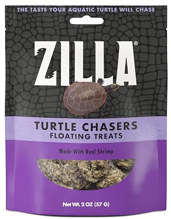 Zilla Turtle Chasers Floating Treats, Made with Real Shrimp, Resealable Bag