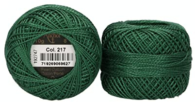 ANCHOR Pearl Yarn, Thickness: 8, Packaging: 10G, Running Length: 82M moosgrün Embroidery Threads