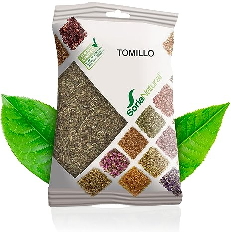 Soria Natural Tomillo en Bolsa – Acción Expectorante y antitusiva – Favorece la Digestión - Para Preparar en Infusión o Decocción –Riqueza de Principios Activos - 100% Natural - Bolsa de 50 g