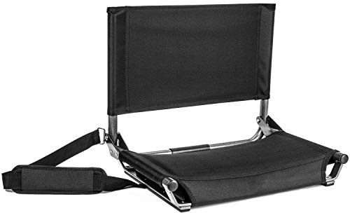 Cascade Mountain Tech Portable Folding Steel Stadium Seats for Bleachers , Black, Regular - 17
