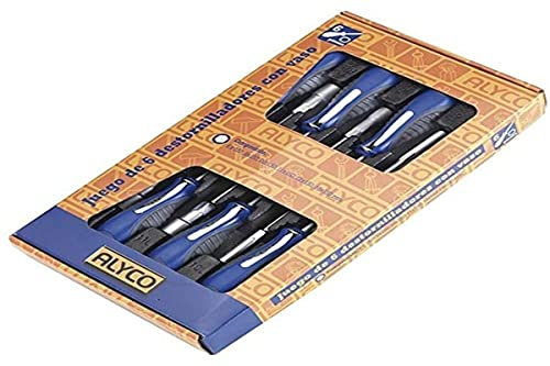 Alyco 119085 - Juego 6 destornilladores con vaso hexagonal 6,8,10,11,12 y 13 en caja de carton