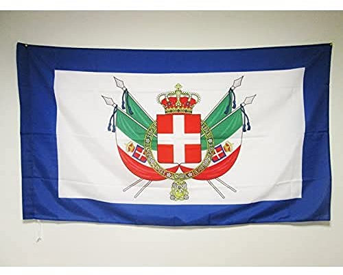 AZ FLAG Bandiera Stemma Regno d'Italia 1861-1870 90x60cm - Bandiera Reale Italiana 60 x 90 cm Foro per Asta