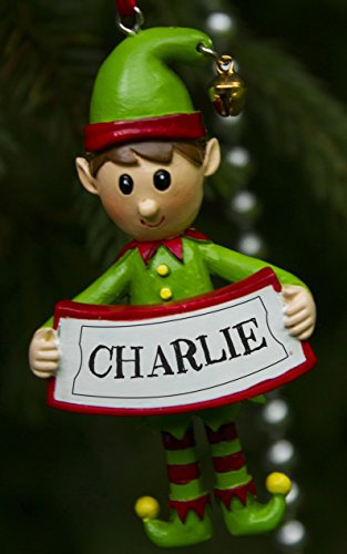 Boxer Gifts Charlie Elf Christmas Tree Decoration | Xmas Bauble Ornament Gift | One for The Whole Family, Ceramic, Multi-Colour, 8 x 4.5 x 2 cm