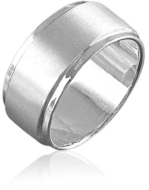 Vinani Herren Ring zwei Bänder mattiert glänzend breit klassisch zeitlos Sterling Silber 925 Männer RIB
