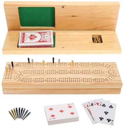 WE Games Cribbage-Set, Massivholz | Game for 2 Players - Traditional Pub Game