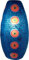 GURU SHOP Ovaler Lokta Papierlampenschirm, Hängelampe Coronada - Retro Blau, 52x29x29 cm