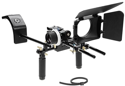 Professional Video Rig-stabilisateur Épaulière + Follow Focus, Matte Box et bandoulière