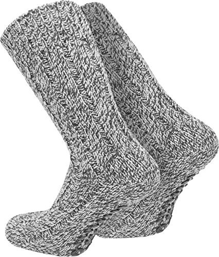 normani 2 Paar superweiche ABS Stopper Antirutsch Norweger Socken Farbe Grau Größe 43/46