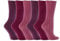 6 Pairs Ladies Gentle Grip Honeycomb Top Socks GG15 (Deep Pink Mix)