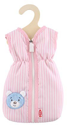 Heless 9193 - Schlafsack für Puppen, mit Bären- oder Hasenapplikation, Reißverschluss, kuschelweich, 1 von 2 Designs (zufällige Auswahl), Größe 20 - 25 cm