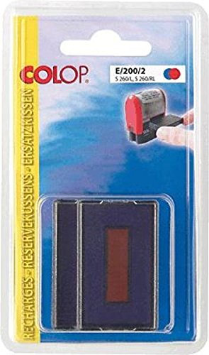 COLOP Ersatzkissen E/200/2/107113, rot/blau, Inh. 2