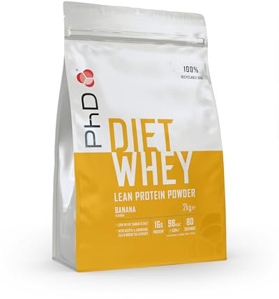 PhD Nutrition Diet Whey Proteine in polvere 2kg Banana - Polvere proteica per supportare la dieta con 20g di proteine per porzione, Informed Protein (l'aspetto della confezione può variare)
