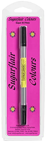 Sugarflair Citrus Lemon (Yellow) Edible Food Decorating Pen - Dual Tip Food Pens for Writing Messages & Drawing On Sugar Paste, Marzipan, Frosting Or Any Other Dry Smooth Surface