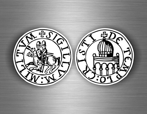 Akachafactory 2 x selbstklebend Wandtattoo Ordnung Malta Tempelritter Knights Kreuzzügen Templar Crusader Hat