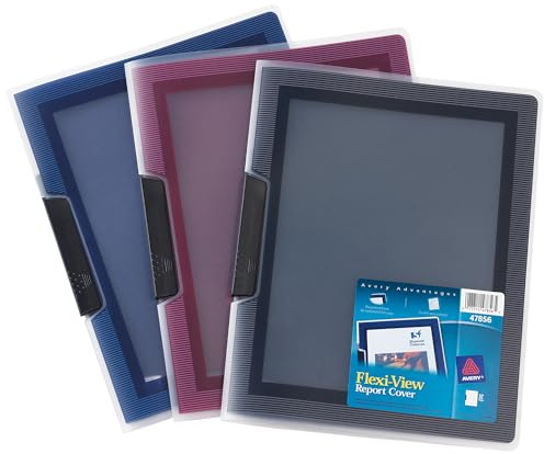 Avery Flexi-View Report Cover with Swing Clip, Non-Lift Print, Assorted, Color Will Vary, 1 Cover (47856)