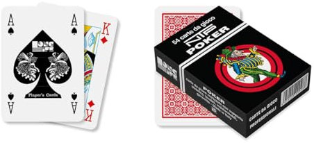 NTP- Carte Poker Long Life PVC-Mazzo Rosso, 00028