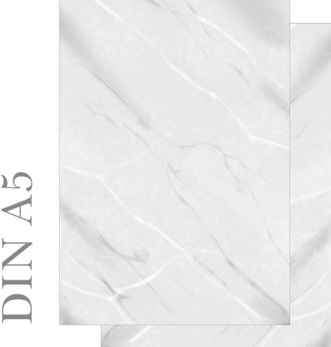 Briefpapier Marmor weiß/grau beidseitig 100 Blatt DIN A5 90 g/m² Achtung DIN A5-5493-A5
