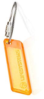 Lifesystems Glow-In-The-Dark Key Ring Marker, Orange | Photo-luminescent crystals light up in the dark to locate your kit easily when camping, hiking