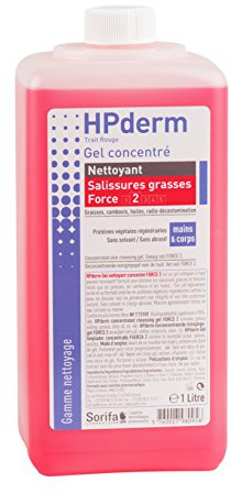 HPderm Reinigungsgel Konzentrat, Fettverschmutzung Force 2 (rote Streifen), 1 l Flasche