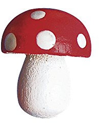 Rayher Holz-Streuteile Fliegenpilz, klein, 1,5 cm, Btl. 24 Stück, Holzstreuteile hinten flach, Tischstreuer, Tischdeko, Tischschmuck, Streuteile Herbst Pilze, 8630100