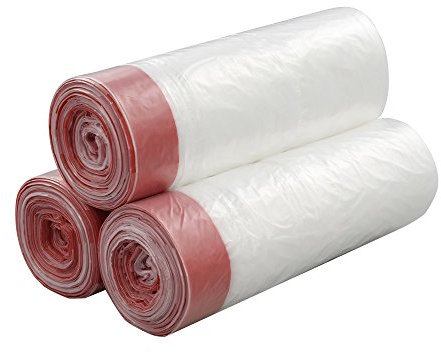 Pekky 3 Gallon Small Drawstring Trash Bags, Clear (120 Counts/3 Rolls)