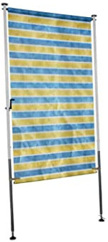 Angerer Freizeitmöbel GmbH Balkonsichtschutz Standard - Senkrechtmarkise für Sicht- und Sonnenschutz - Montage ohne Bohren und Dübeln - ideale Balkonmarkise für Mietwohnungen (Gelb-Blau, 150 cm)