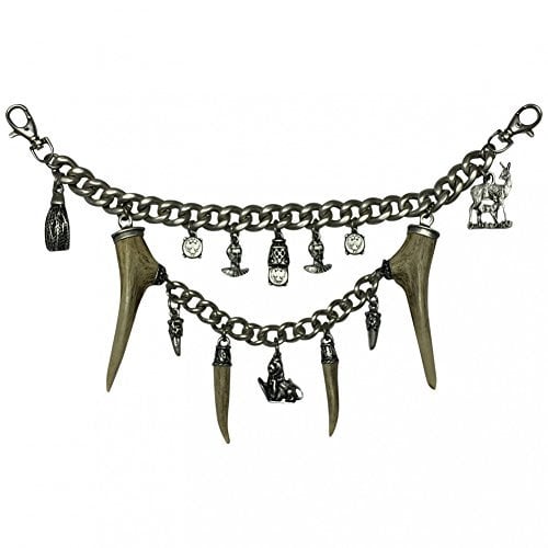 Charivari echt versilbert Kette zweireihig Tracht Hirschhorn Hirsch Reh Horn Trachtenkette für Lederhose hochwertige Qualität Unikat Herren Damen Handarbeit Made in Austria