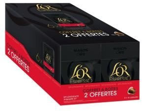 L'Or Espresso Splendente Lot 4 paquets + 2 GRATUITS. Soit 60 capsules