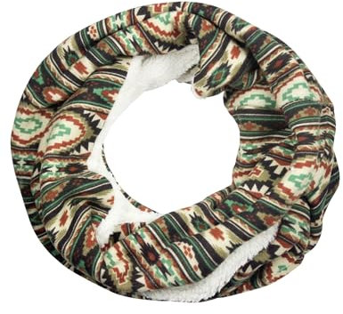 Sunsa Damen Winter Loop Schal Warmer weichem Fleece Schlauchschal Rundschal Teddyfutter (weiß)