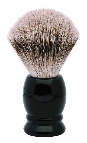 Becker - Manicure Shaving Shop Halter & Rasierpinsel Rasierpinsel Dachshaar, Plastikgriff schwarz, klein mittel