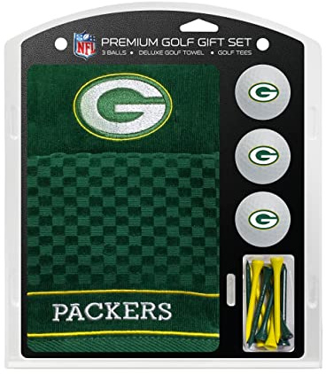 Team Golf NFL Geschenkset: Besticktes Handtuch, 3 Golfbälle und 14 Tees, dreifach gefaltetes Baumwollhandtuch, 40,6 x 55,9 cm