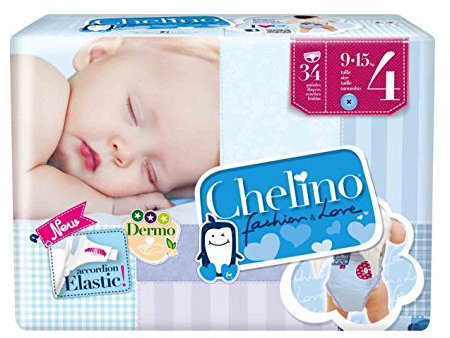 Indas Chelino Fashion & Love Windeln Maxi, Gr. 4 (9-15 kg), (34 Stück)