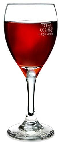 Teardrop Tear Wine Glasses 8.5oz Lined and CE Stamped at 175ml - Set of 4 - LCE Glassware