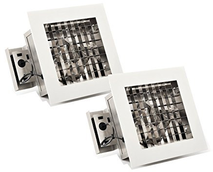 Konstsmide 2er-Set elegante Deckeneinbauleuchten Aluminium weiß lackiert E27, 27 x 27 cm; 7092-200-2
