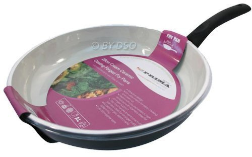 Prima 20cm Non stick Forged ceramic Frying Pan Black in cream 15207C