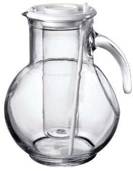 Bormioli Rocco Kufra Jarra con recipiente para hielo y tapa blanca, 72 – 3/4 oz