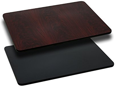 Flash Furniture Glenbrook 24'' x 42'' Rectangular Table Top with Black or Mahogany Reversible Laminate Top (Pack of 1)