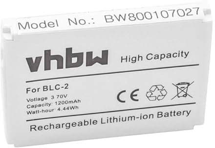 vhbw Akku kompatibel mit Nokia 3395, 3520, 3530, 3560, 3570, 3585, 3510, 3585i, 3410, 3510i Handy Smartphone Telefon (1200 mAh, 3,7 V, Li-Ion)