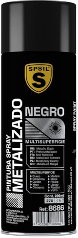 SPRAY PINTURA COLOR NEGRO METALIZADO 200 ML. 8686