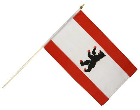 Flaggenfritze Stockflagge Deutschland Berlin - 30 x 45 cm