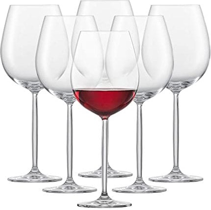 SCHOTT ZWIESEL Burgunder Rotweinglas Diva (6er-Set), bauchige Burgundergläser für Rotwein, spülmaschinenfeste Tritan-Kristallgläser, Made in Germany (Art.-Nr. 104095)