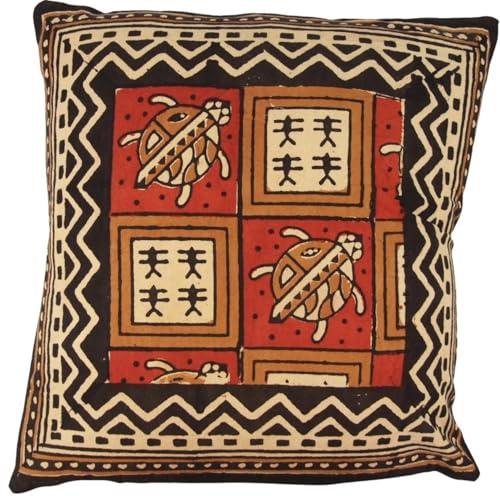Kissenbezug Blockdruck, Dekokissen Bezug, Ethno, Muster 24, 40*40 cm | 100 % Baumwolle, traditioneller Blockdruck, Knopfverschluss aus Kokosholz, ideal für Dekoration und Komfort.