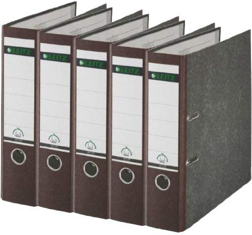 5er Pack Leitz 1080 Qualitäts-Ordner breit, mit patentierter 180º-Präzisionsmechanik (braun)