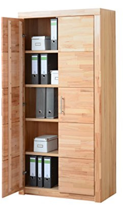 Standregal Aktenschrank Bücherschrank Türenschrank Kernbuche teilmassiv 27+47