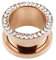 eeddoo Flesh Tunnel mit klaren Kristallen Rosegold Edelstahl 8 mm
