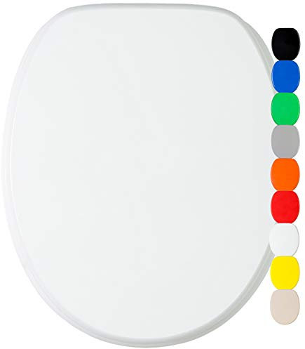 Sanilo Sedile WC, grande scelta di belli copriwater uni, da legno robusto e di alta qualità (Bianco)